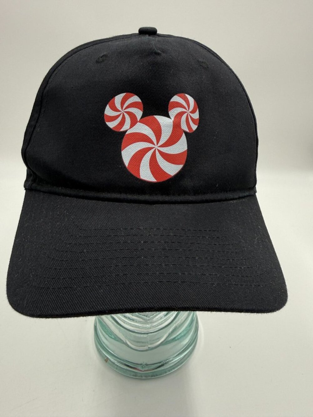 Port Authority Disney Mickey Mouse Icon Peppermint Swirl Snapback Hat Cap OS Blk